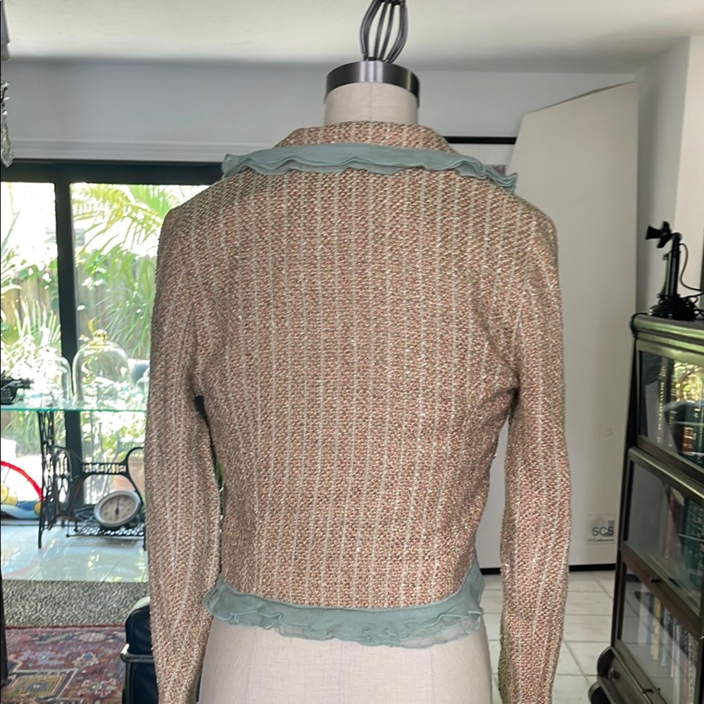 Chic Tweed Jacket with Ruffle Trim - Picture 8 of 13